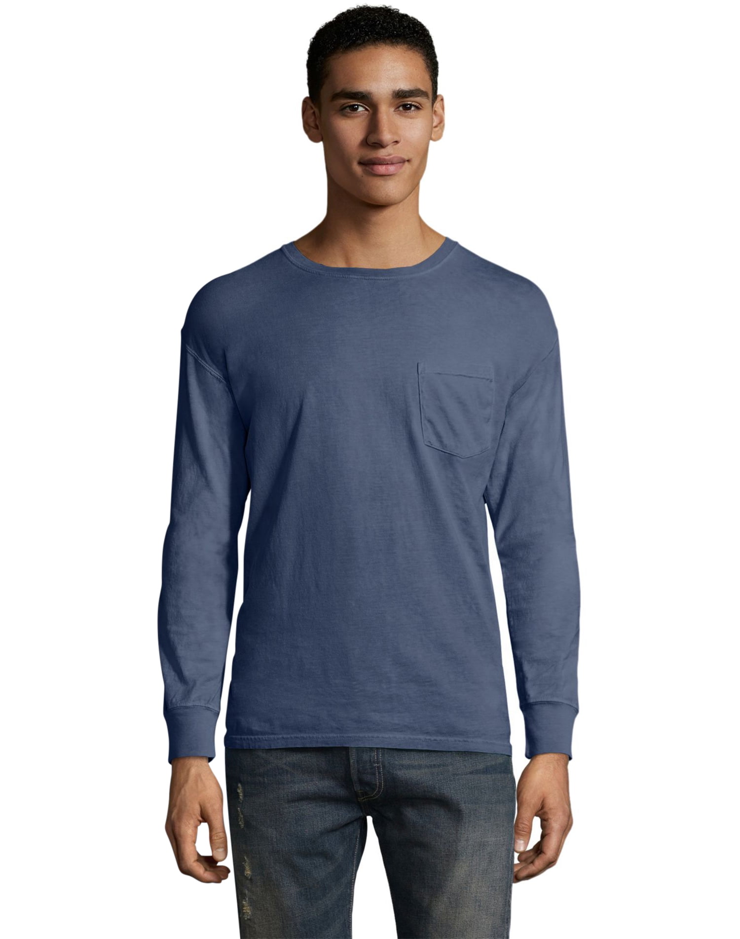 ComfortWash - Hanes Mens ComfortWash Garment Dyed Long Sleeve Pocket ...