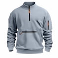 thumbnail image 2 of Migroa Mens Half Zip Sweatshirt Fleece Lined, Men's Casual Half Zip Long Sleeve Sweatshirt, Sporty Pullover Hoodie for Fall Winter Gym Running, Fleece Lined Top Long Sleeve Hoodie for Gym Gym,, 2 of 4