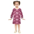 thumbnail image 2 of Girls' long-sleeved dress White Pink Bows Girls' A-line dress with ribbed cuffs Soft and comfortable, 2 of 6