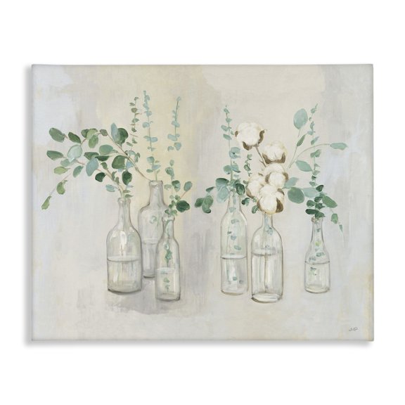 Stupell Industries Transitional Flowers And Plants Neutral Grey Green Canvas Art, 20 x 16, by Julia Purinton