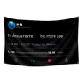 thumbnail image 1 of Tapiz de Kanye West con gorra con texto en el nombre de Jesús, no más, 100 x 150 cm, 1 of 4