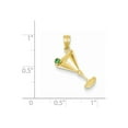 thumbnail image 2 of 14K Yelllow Gold Martini Glass Charm with Synthetic Green Cubic Zirconia (CZ) Pendant Necklace with Chain for Women, 2 of 5