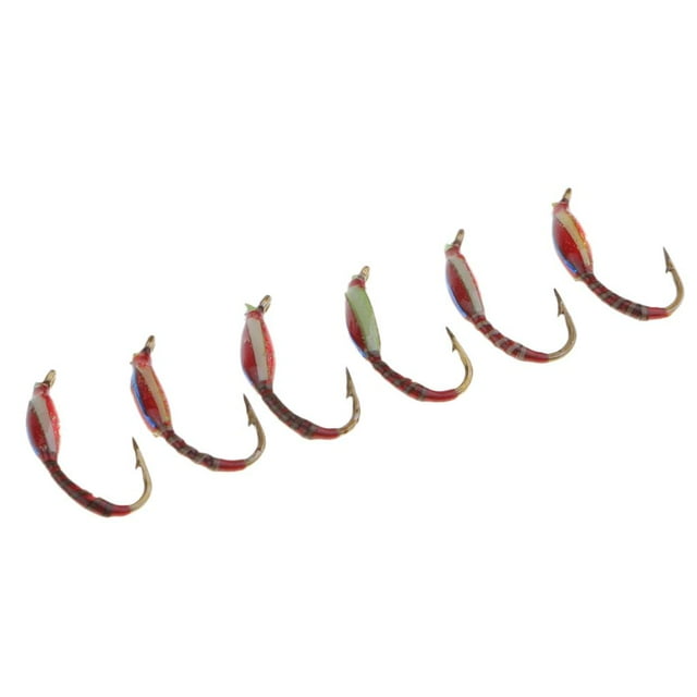 6x Señuelo Zumbador Ninfa Trucha Pesca Cebo Vivo Moscas Atención Gran Pescado Diversión