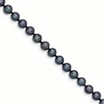 thumbnail image 1 of 14K Or Jaune 5-6mm FW Noir Cultivé Près de Collier de Perles Rondes 20 Pouces, 1 of 3
