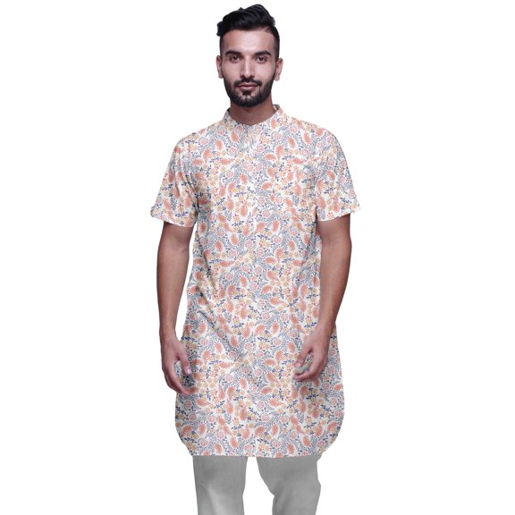 Atasi Indian Long Kurta For Mens Summer Wear Cotton Cambric Wedding Kurta Shirt