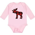 thumbnail image 3 of Inktastic Moose Silhouette Plaid Boys or Girls Long Sleeve Baby Bodysuit, 3 of 5