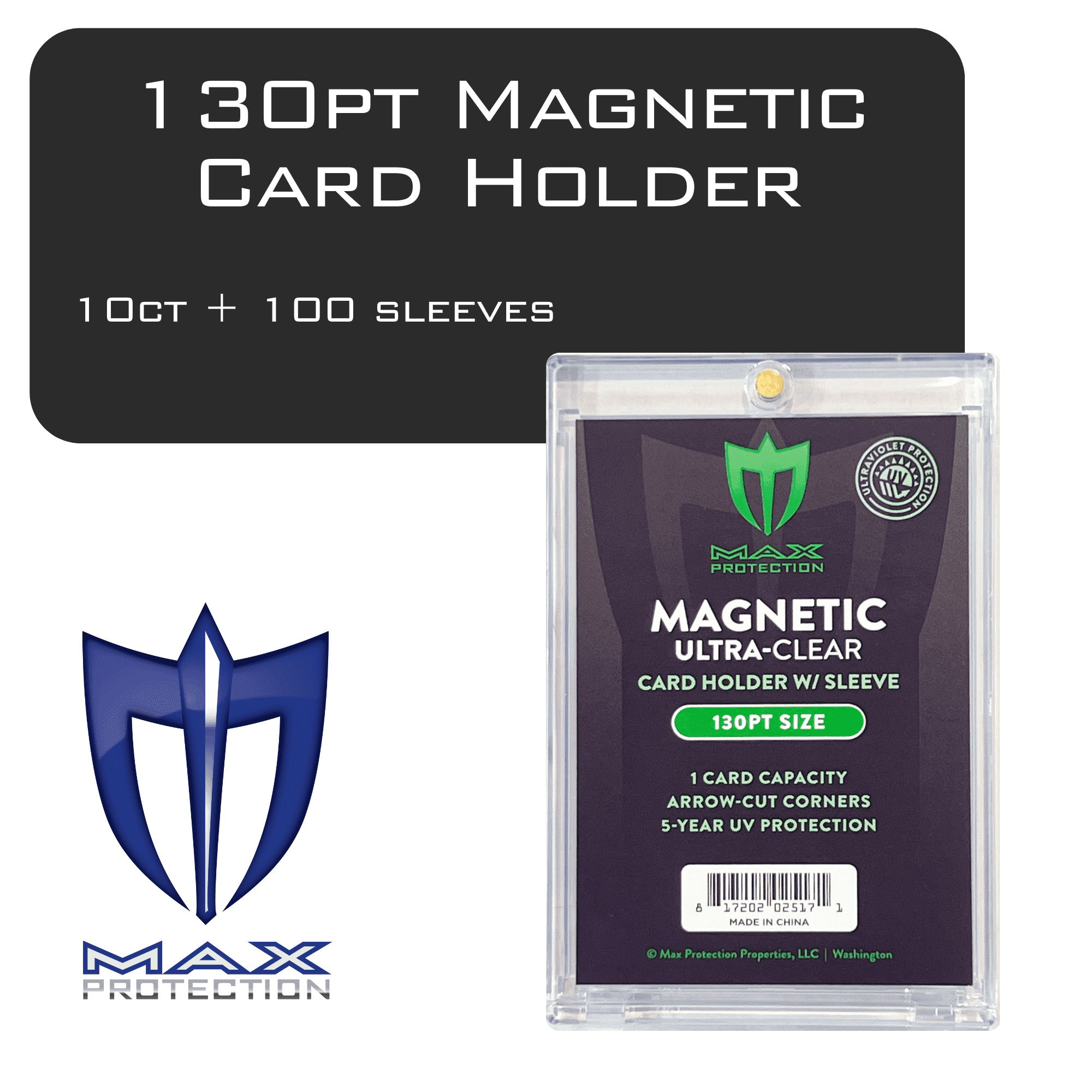 sleeves for magnetic card holders 50ct Max Protection Magnetic Card Holder for 55pt Sleeved Cards