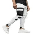 thumbnail image 3 of AMERTEER Men‘s Pockets Patchwork Cargo Trousers Color Block Casual Trousers Long Pants, 3 of 5