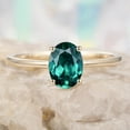 thumbnail image 2 of Natural Emerald Gemstone Ring, Oval Cut Ring, 925 Yellow Gold Plated Sterling Silver Ring Wedding Gift For Him, 2 of 5
