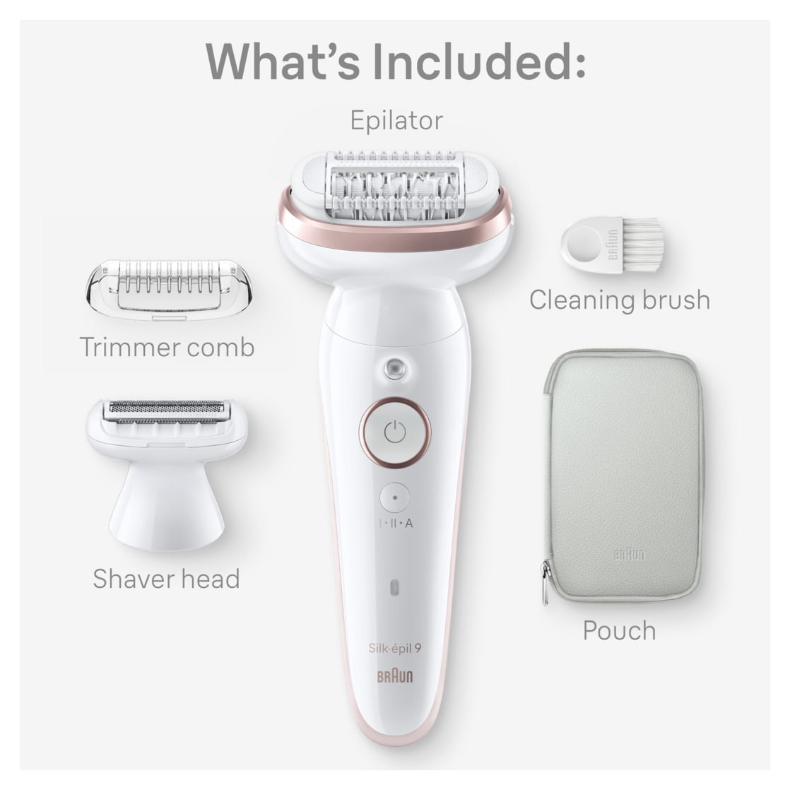 Braun Silk-epil 9 Pivoting Head, Wet and Dry Epilator, Includes Shaver Head and Trimmer Comb, 1pk, SES9-030
