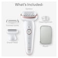 thumbnail image 4 of Braun Silk-epil 9 Pivoting Head, Wet and Dry Epilator, Includes Shaver Head and Trimmer Comb, 1pk, SES9-030, 4 of 12