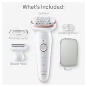 Braun Silk-epil 9 Pivoting Head, Wet and Dry Epilator, Includes Shaver Head and Trimmer Comb, 1pk, SES9-030