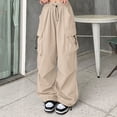 thumbnail image 2 of YujiCraft Women's Lace-Up Elastic Waist Solid Color Casual Trousers, Slim Fit Ankle Pants with Belt Loops,L, 2 of 5