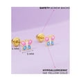 thumbnail image 4 of 14k Yellow Gold Little Girl's Multicolor Enamel Butterfly Screw Back Earrings, 4 of 6