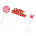 thumbnail image 1 of 3 piezas feliz cumpleaños vestido pastel topper torta decoración rojo Sunnimix Happy Birthday Cake Topper, 1 of 8