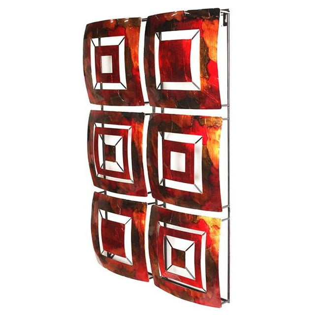 HomeRoots 294504 Tabitha Vertical 6-Panel Metal Wall Decor Lacquered