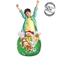 thumbnail image 3 of Soccer Storage Toy Bag Chair, Professional Player Athletics Pattern Football Shoes Balls on Grass, Stuffed Animal Organizer Washable Bag, Small Size, Lime Green Yellow Black, by Ambesonne, 3 of 3