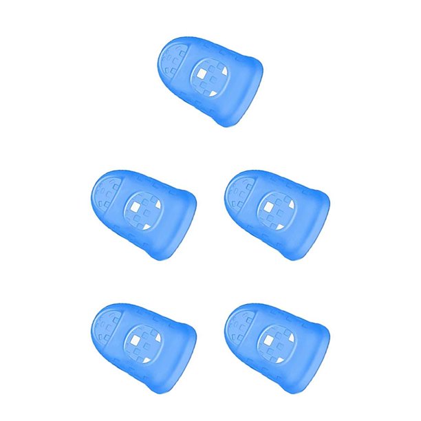 Sidaley Puntas de los dedos de guitarra de silicona Protectores de dedos antideslizantes multicolor ahuecados púas protectoras no alergénicas Azul oscuro S 5piezas