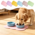 thumbnail image 7 of Silicone Pet Food Mat,17.32x10.6 Inch Rectangular Non-slip Dog & Cat Mat for Food & Water Bowls,Splash-proof Pet Food Mats,Easy to Clean,Pink, 7 of 7