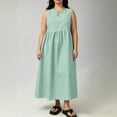 thumbnail image 6 of Karymi Plus Size Bow Keyhole Sleeveless Midi Dress, High Waist A-Line Casual Flowy Summer Dress with Pockets Summer Dresses for Women 2026, 6 of 7