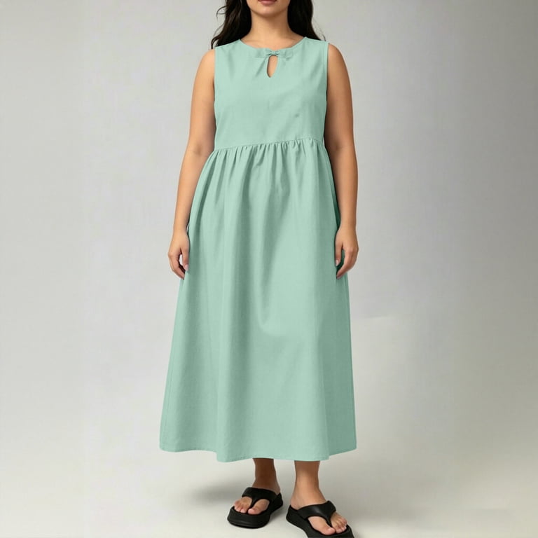 curved empire waist dress L I V D Women's Plus Size Reverie Empire Waist Dress