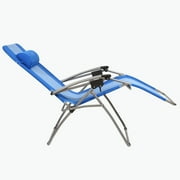 Kamp-Rite Outdoor Folding Zero Gravity Camping Beach Lawn Chair, Blue