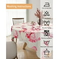 thumbnail image 2 of Valentine''s Day Tablecloth Waterproof for Round/Rectangle/Oval/Square Tablecloth 54x54 in Table Cloth Cover for Fall Baby Shower Christmas Wedding Party, Sweet Love Word Spring Flower, 2 of 6