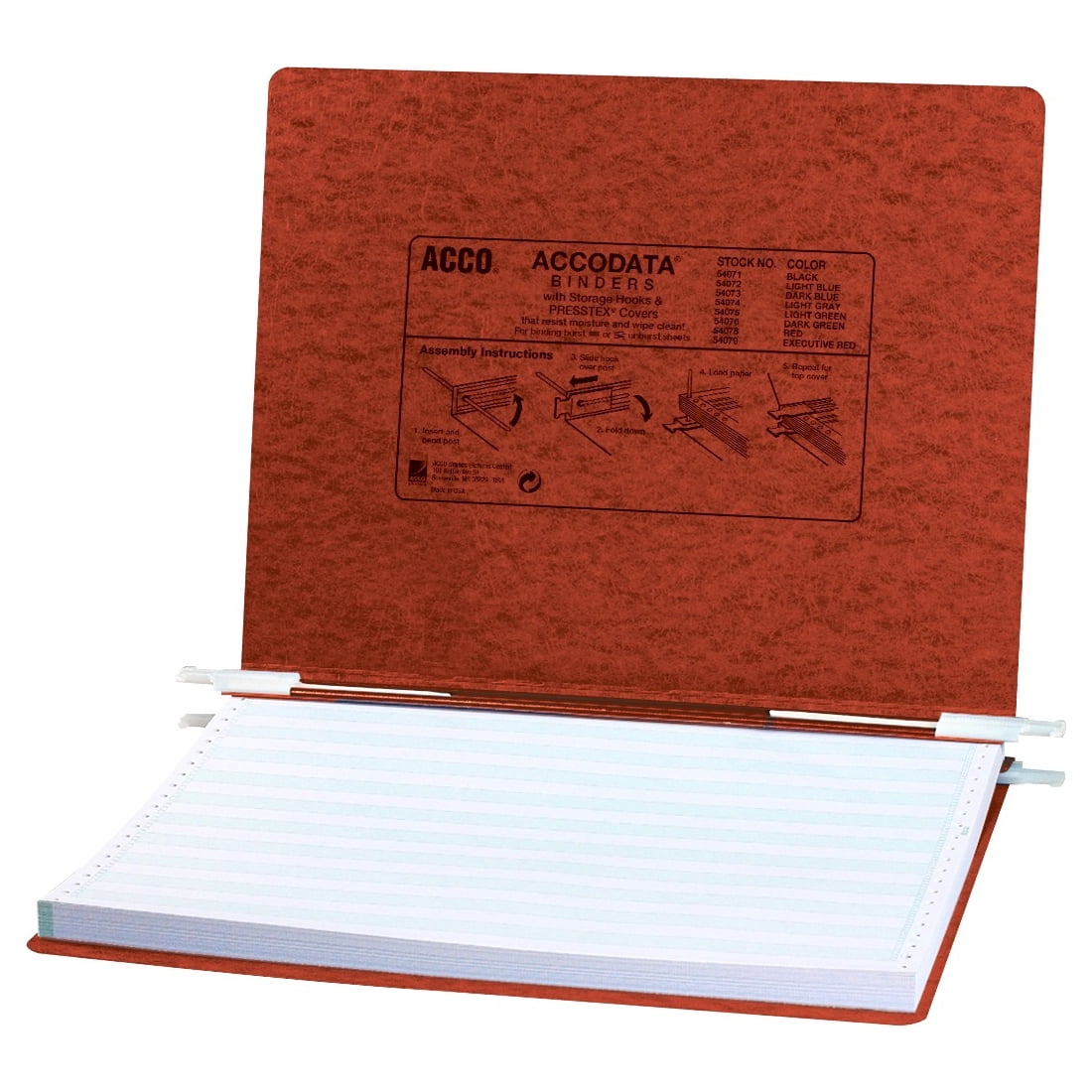 ACCO Pressboard Hanging Data Binder, 14-7/8 x 11 Unburst Sheets
