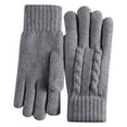 thumbnail image 2 of Women's Fleece Lined Thermal Mittens, Winter Knit Gloves with Touchscreen Fingers, Thick Warm Double Layer Cold Weather Gloves, Soft Comfortable Outdoor Skiing and Cycling Accessories for Women Grey, 2 of 5