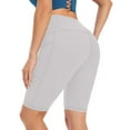 thumbnail image 5 of As Rose Rich Biker Shorts for Women High Waist Workout Shorts with 3 Pockets, 1X, 5 of 9