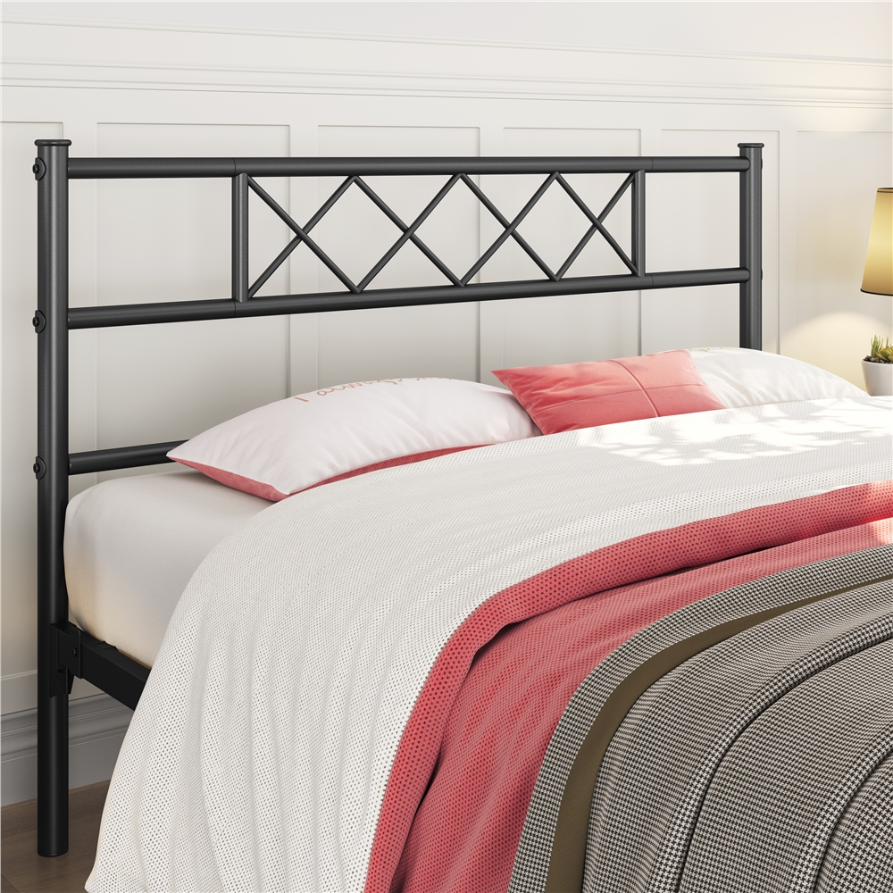 Renwick Metal Platform Bed Frame with Headboard and Footboard, Full Size, Black