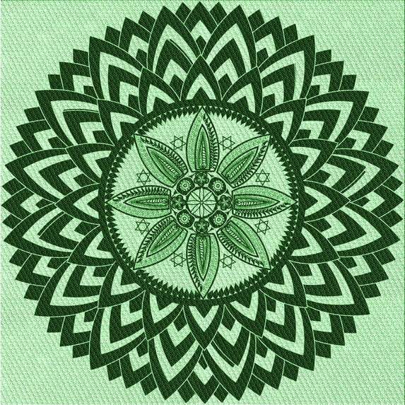 Ahgly Company Indoor Square Patterned Deep Emerald Green Area Rugs, 7' Square