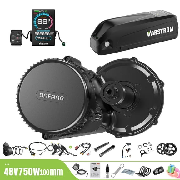 BAFANG Mid Drive Kit 750W BBS02B Electric Bike Conversion Kit 48V Ebike Conversion Kit for 100MM Mountain Bike Road Bike VD618 Display and 48V13Ah Shark Battery