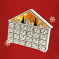 thumbnail image 5 of Wooden Christmas Advent Calendar 2024 With LED Light Tree Countdown To Holiday 24 Drawers Festive White, 5 of 8