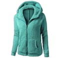 thumbnail image 2 of cllios Womens Sherpa Hoodies Zip Up Plush Jacket Casual Long Sleeve Slim Fit Outwear Winter Warm Hooded Jackets with Pockets, 2 of 3