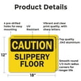 thumbnail image 2 of (2 Pack) Slippery Floor OSHA Caution Sign 18 Inch X 12 Inch Indoor / Outdoor Rust-Free Aluminum Metal Signs for Workplace, Workshop, and Construction Site, Made in the USA, 2 of 8