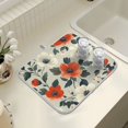 thumbnail image 4 of Yayeee Dish Drying Mat for Kitchen Counter 18" x 24" Microfiber Super Absorbent Coffee Decorative Pad, Large Red Floral Pattern, 4 of 9