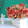 thumbnail image 4 of Ramo de simulación de rosa de hibisco, hortensia retro europea, peonía, rosa, decoración para el hogar, boda, flor artificial de seda falsa, 4 of 6