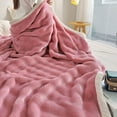 thumbnail image 3 of Blankets Queen Size, Hwkond Flannel Blanket, Office Fleece Blanket, Plus Size Blanket(Coral Pink,120x200cm), 3 of 4