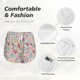 thumbnail image 4 of Balery Trendy Floral Design Pantalones cortos deportivos para mujer con forro y dos bolsillos, elásticos, para entrenamiento, gimnasio, yoga-XX-Large, 4 of 7