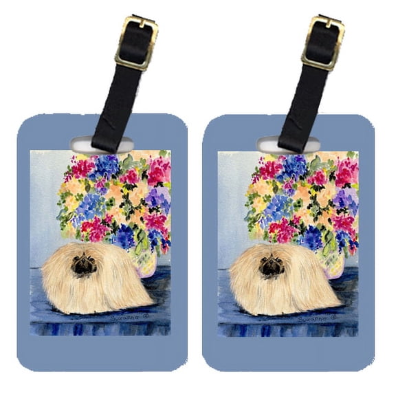 Pair of 2 Pekingese Luggage Tags