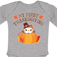 thumbnail image 4 of Inktastic My 1st Thanksgiving Cute Owl in Pumpkin Boys or Girls Long Sleeve Baby Bodysuit, 4 of 5