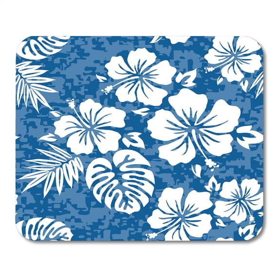 SIDONKU Flower Aloha Hawaiian Pattern Hibiscus Hawaii Tiki Surf Polynesian Mousepad Mouse Pad Mouse Mat 9x10 inch