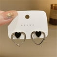 thumbnail image 5 of SUSHANG Love Earrings Black Heart Shaped Earrings for Women Stylish and Versatile Cold Hearted Fashion Earrings, 5 of 9