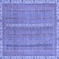 thumbnail image 1 of Ahgly Company Machine Washable Indoor Square Abstract Blue Modern Area Rugs, 6' Square, 1 of 4