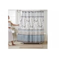 thumbnail image 2 of Serafina Home Hotel Quality Fabric Bathroom Shower Curtain: Farmhouse Floral Bordered Damask - Light Blue, Beige, and Grey (72 x 70 inches), 2 of 9