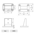 thumbnail image 4 of 1 Set 50A 600V Twin Dual Flush Mount Bracket For Connection Gray, 4 of 8