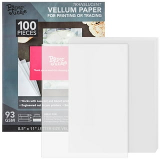 Jam Paper Translucent Vellum 36lb Cardstock - 8.5 x 11 Coverstock - Clear - 50 Sheets/Pack