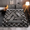 thumbnail image 1 of Viking Doona Cover - Silver Valknut Symbol - Viking Quilt Bed Set Rlt12, 1 of 5