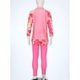 thumbnail image 6 of Jhaoyu Girls Swimsuits 3 Pieces Long Sleeve Rash Guard Set Quick Dry Bathing Suits UPF 50+ Swimwear Pink XL, 6 of 7